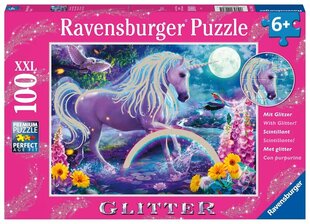 Ravensburger Puzzle Glitter Unicorn 100p 12980 cena un informācija | Puzles, 3D puzles | 220.lv