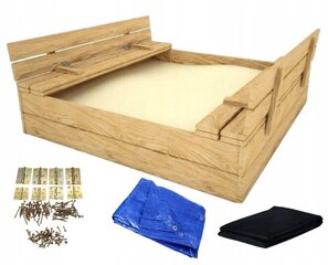 Koka smilšu kaste All-Stuff, 120x120 cm, brūns цена и информация | Песочницы, песок | 220.lv