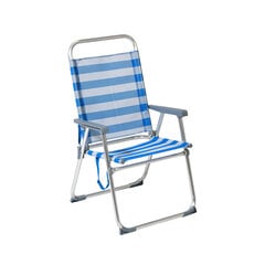 Pludmales krēsls Strīpas Zils Alumīnijs 22 mm (52 x 56 x 92 cm) cena un informācija | Tūrisma mēbeles | 220.lv