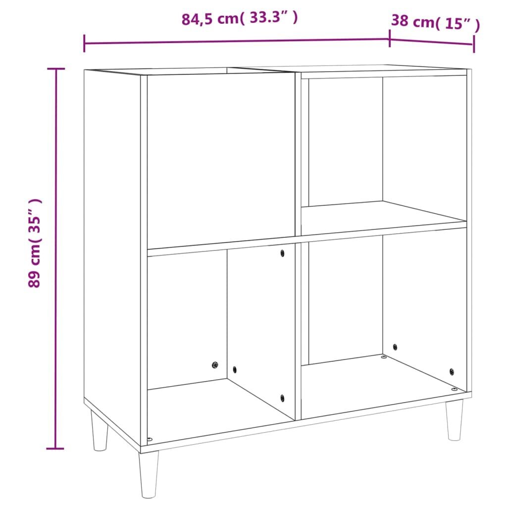 vidaXL skapītis, 84,5x38x89 cm, inženierijas koks, melns cena un informācija | Skapji | 220.lv