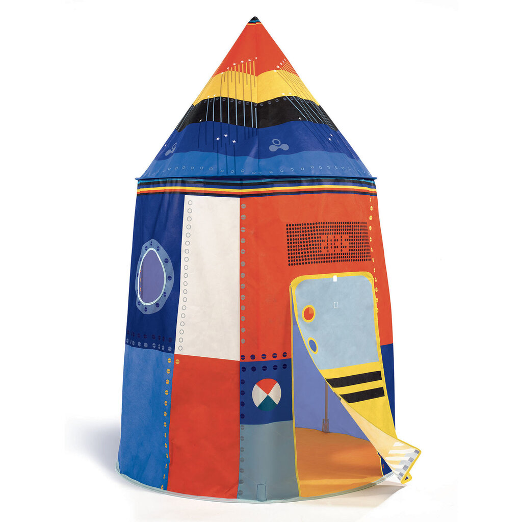 Krāsaina rotaļu telts bērniem - Kosmosa raķete, DJECO DD04494 cena un informācija | Bērnu rotaļu laukumi, mājiņas | 220.lv