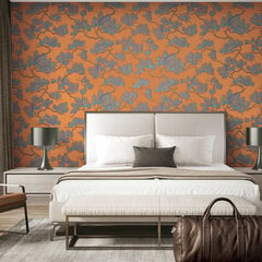 DUTCH WALLCOVERINGS tapetes, priežu apdruka, zilas, oranžas cena un informācija | Tapetes | 220.lv