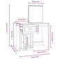 vidaXL spoguļgaldiņa komplekts, 90x50x132,5 cm, inženierijas koks цена и информация | Naktsskapīši | 220.lv