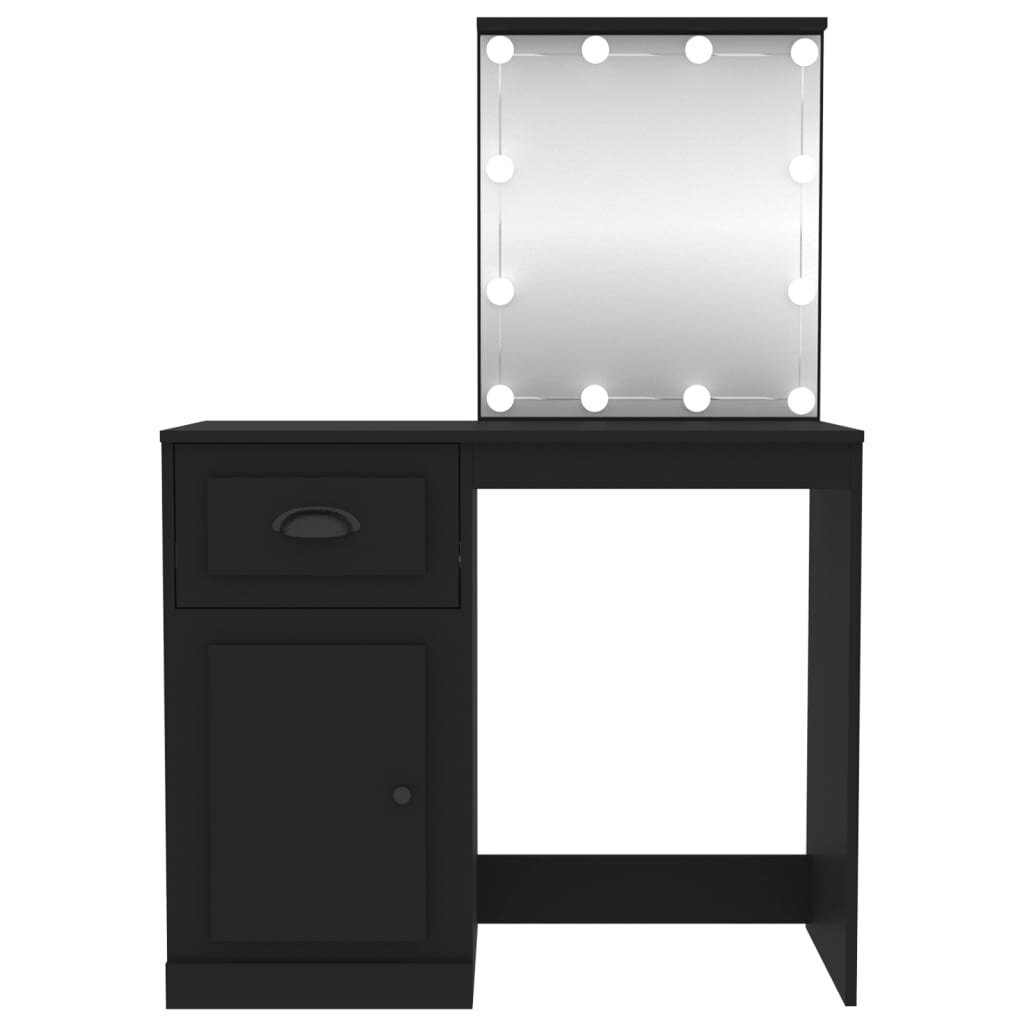 vidaXL spoguļgaldiņa komplekts, LED, 90x50x132,5 cm, inženierijas koks цена и информация | Kosmētikas galdiņi | 220.lv