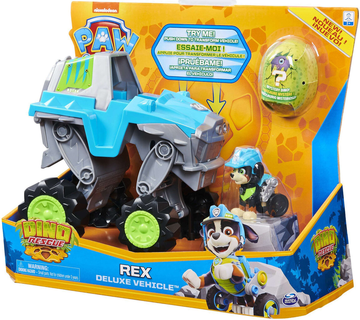 Dino Rex transportlīdzeklis + figūriņa Paw Patrol цена и информация | Rotaļlietas zēniem | 220.lv