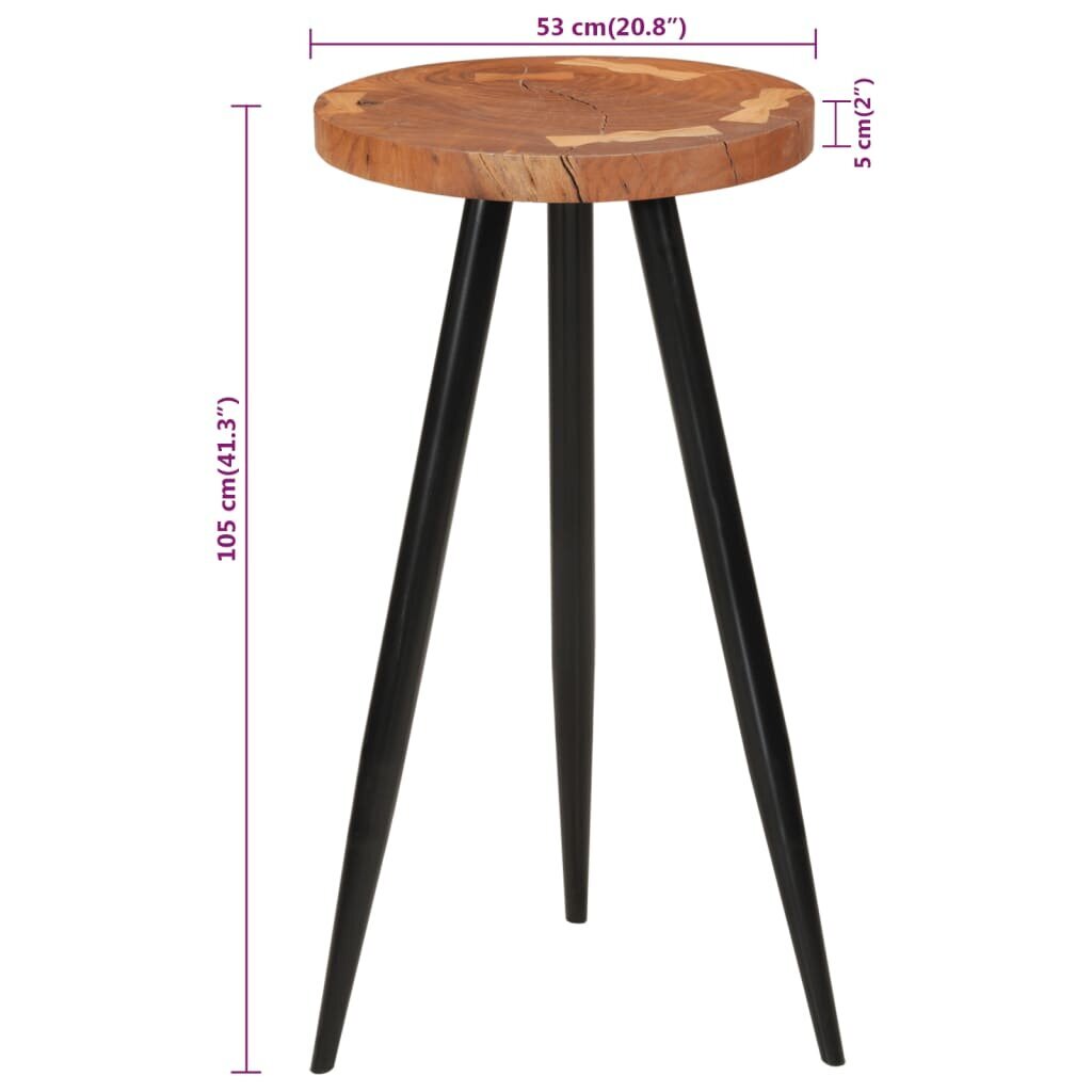 Bāra galds vidaXL, 53x105cm, brūns cena un informācija | Virtuves galdi, ēdamgaldi | 220.lv