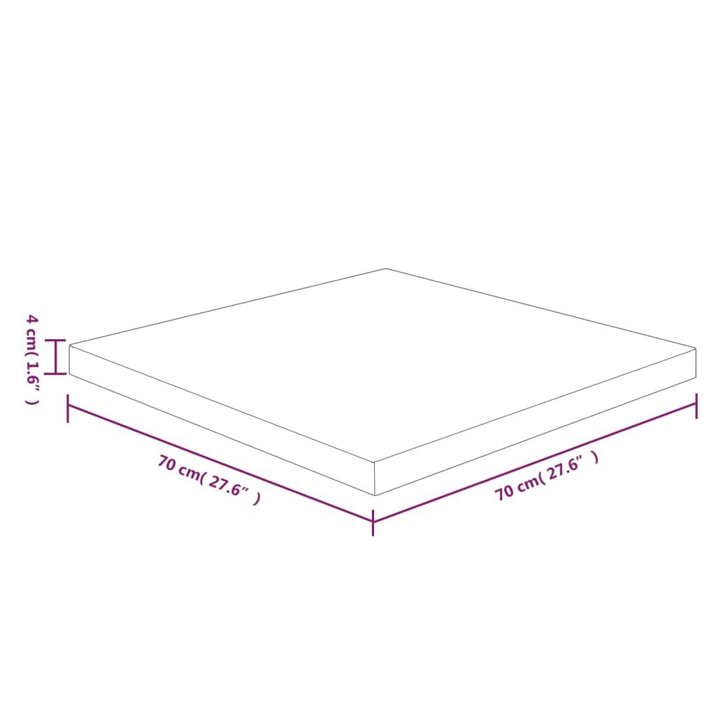 Kvadrāta formas galda virsma vidaXL, 70x70x4 cm, brūns цена и информация | Galda virsmas | 220.lv