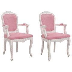 Virtuves krēsli vidaXL, 62x59,5x100,5 cm, 2 gab., rozā cena un informācija | Virtuves un ēdamistabas krēsli | 220.lv
