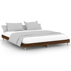 vidaXL gultas rāmis, ozolkoka krāsā,200x200 cm, inženierijas koks cena un informācija | Gultas | 220.lv