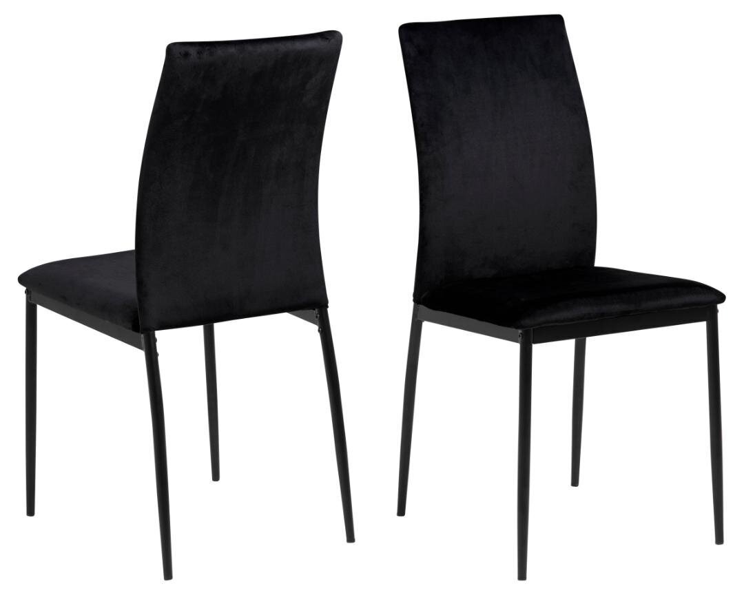 4 krēslu komplekts Demina, melns cena un informācija | Virtuves un ēdamistabas krēsli | 220.lv