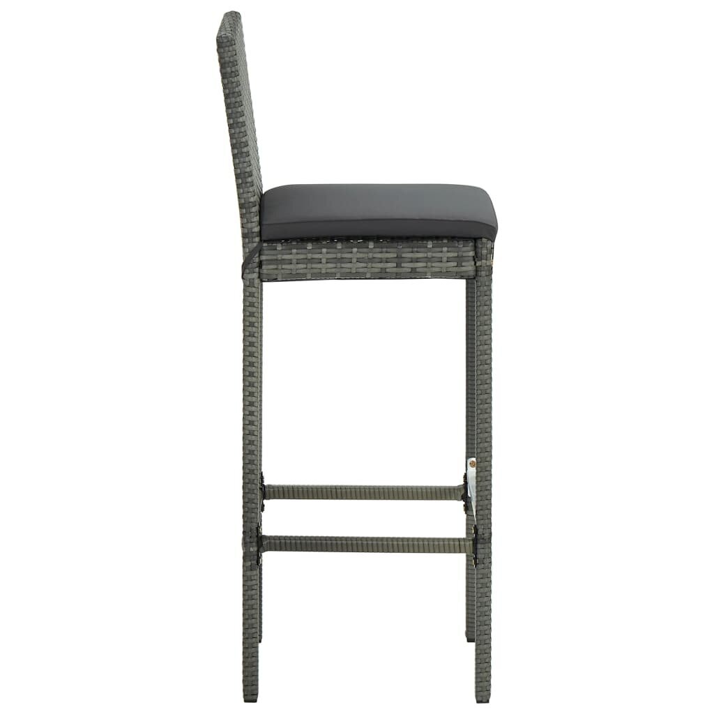 Bāra krēsli ar matračiem vidaXL, 40x44x108 cm, 6 gab., pelēks cena un informācija | Virtuves un ēdamistabas krēsli | 220.lv