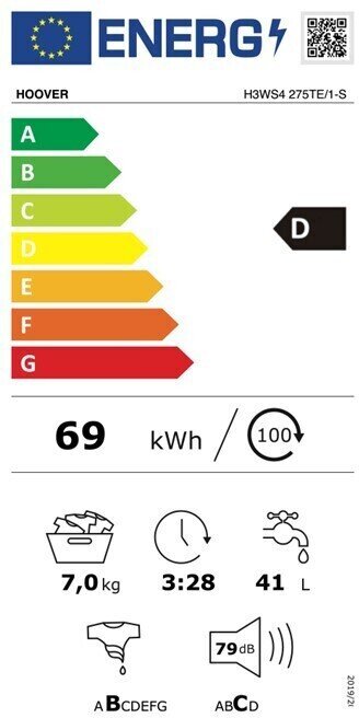 Hoover H3WS4 275TE/1-S cena un informācija | Veļas mašīnas | 220.lv