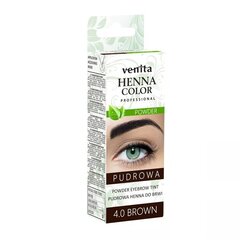 Хна для бровей Venita Henna Color Powder, 4.0 Brown, 4г цена и информация | Карандаши, краска для бровей | 220.lv