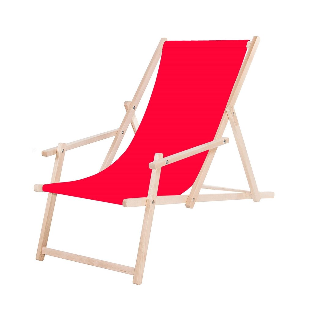 Sauļošanās krēsls Springa, sarkans цена и информация | Sauļošanās krēsli | 220.lv