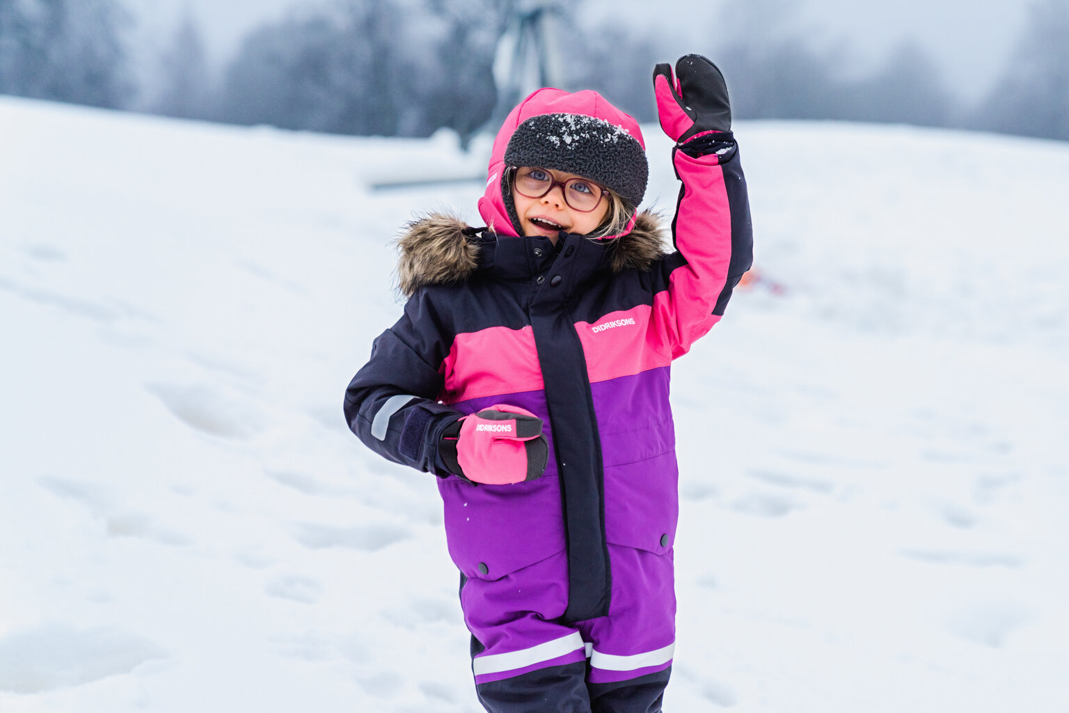Didriksons bērnu ziemas kombinezons BJÄRVEN, violeta-fuksija cena un informācija | Ziemas apģērbs bērniem | 220.lv