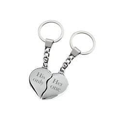 Брелок для ключей для пары Her one and His only, серебро цена и информация | Брелки | 220.lv
