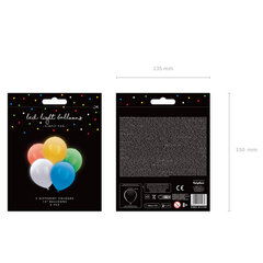 LED baloni, dažādu krāsu, 5 gab. cena un informācija | Baloni | 220.lv