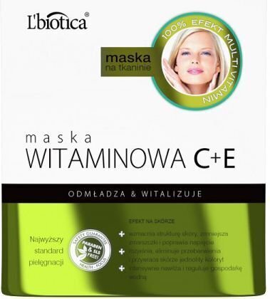 C+E vitamīna maska ​​Lbiotica, 23 ml цена и информация | Sejas maskas, acu maskas | 220.lv