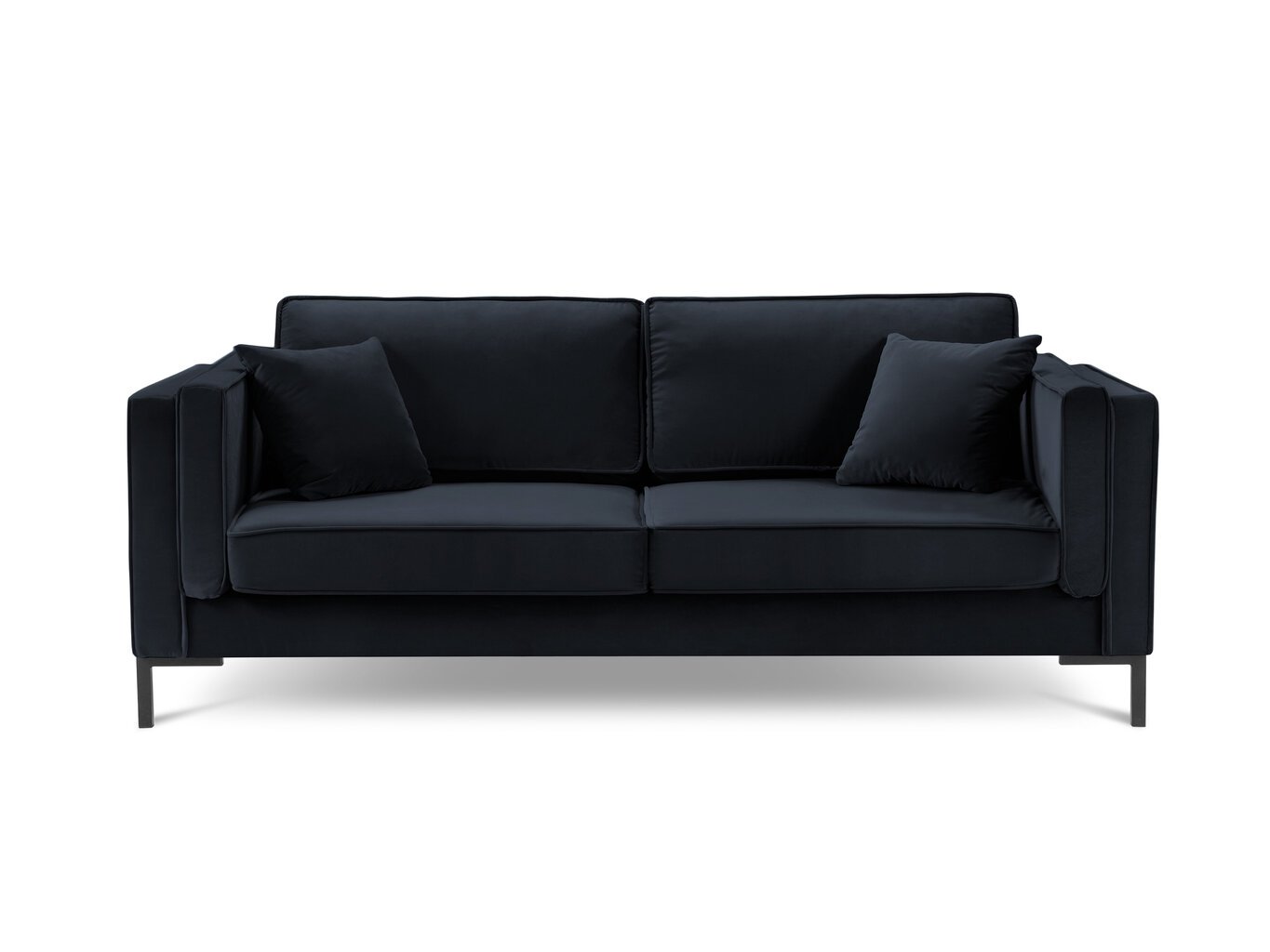 Četrvietīgs dīvāns Luis 4, tumši zils/melns cena un informācija | Dīvāni | 220.lv