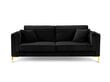 Četrvietīgs dīvāns Luis 4, melns/zeltains cena un informācija | Dīvāni | 220.lv