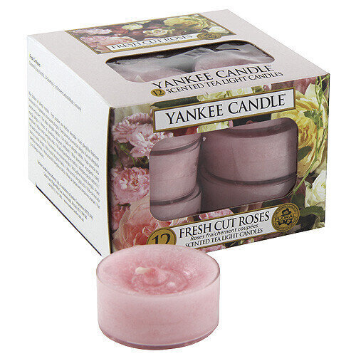 Aromātiskās tējas sveces Yankee Candle Fresh Cut Roses, 12 x 9,8 g цена и информация | Sveces un svečturi | 220.lv