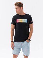 T-krekls ar apdruku vīriešu kokvilna Ombre S1750 cena un informācija | Vīriešu T-krekli | 220.lv