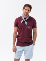хлопковая мужская футболка с карманным принтом - светло-коричневая v6 s1742 цена и информация | Мужские футболки | 220.lv