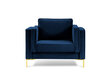 Krēsls Luis 1, zilas/zeltainas krāsas цена и информация | Atpūtas krēsli | 220.lv