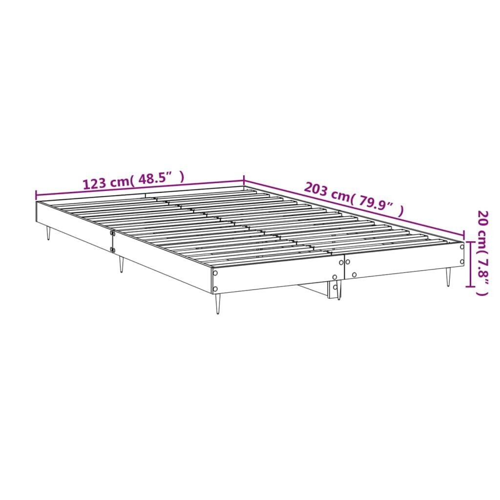 vidaXL gultas rāmis, balts, 120x200 cm, inženierijas koks cena un informācija | Gultas | 220.lv