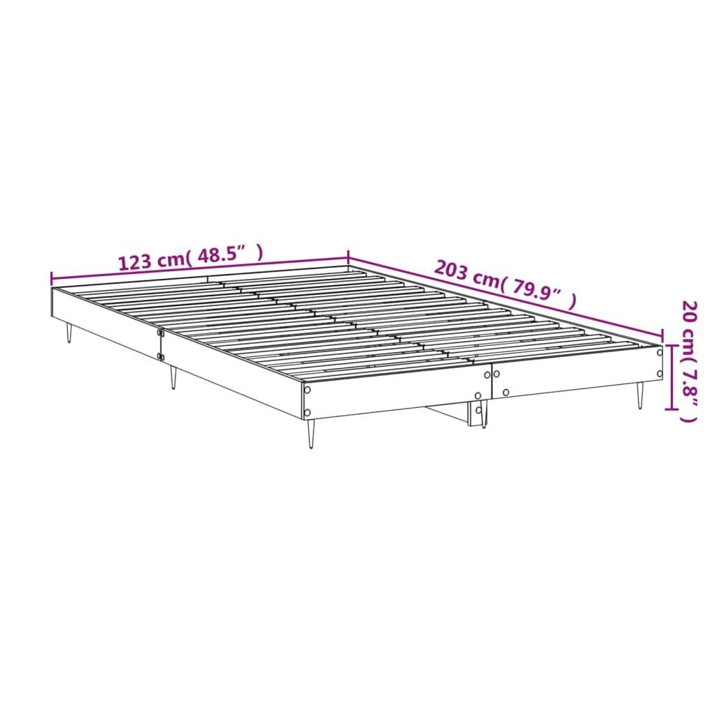 vidaXL gultas rāmis, ozolkoka krāsā, 120x200 cm, inženierijas koks cena un informācija | Gultas | 220.lv