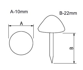 Dekoratīvās naglas 77012-L, 10*22mm, misiņotas, 50 gab. cena un informācija | Citi piederumi mēbelēm | 220.lv