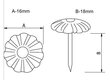 Dekoratīvās naglas 77023-L, 16*18mm, misiņotas 50 gab. цена и информация | Citi piederumi mēbelēm | 220.lv