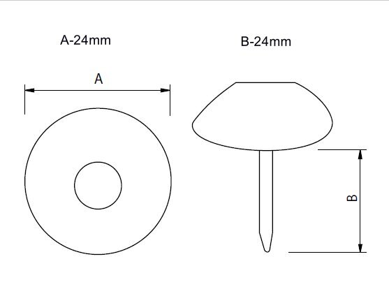 Dekoratīvās naglas 77041-N, 24*24mm, niķelētas 50 gab. цена и информация | Citi piederumi mēbelēm | 220.lv