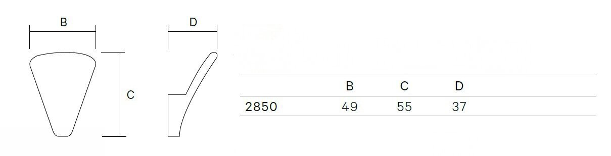 Pakaramais 2850-800, 55*49mm, hromēts, matēts cena un informācija | Drēbju pakaramie | 220.lv