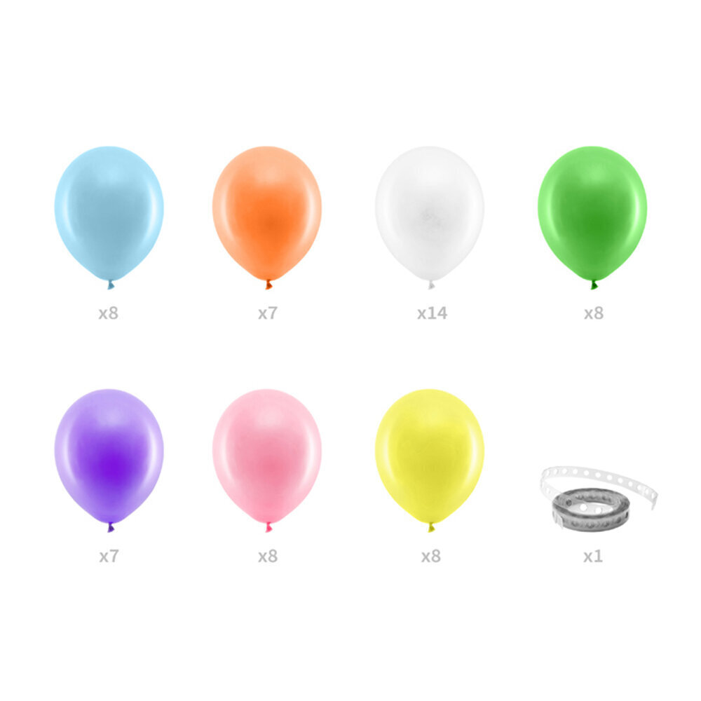 Balonu virtene Rainbow, 60 gab, 200cm cena un informācija | Baloni | 220.lv