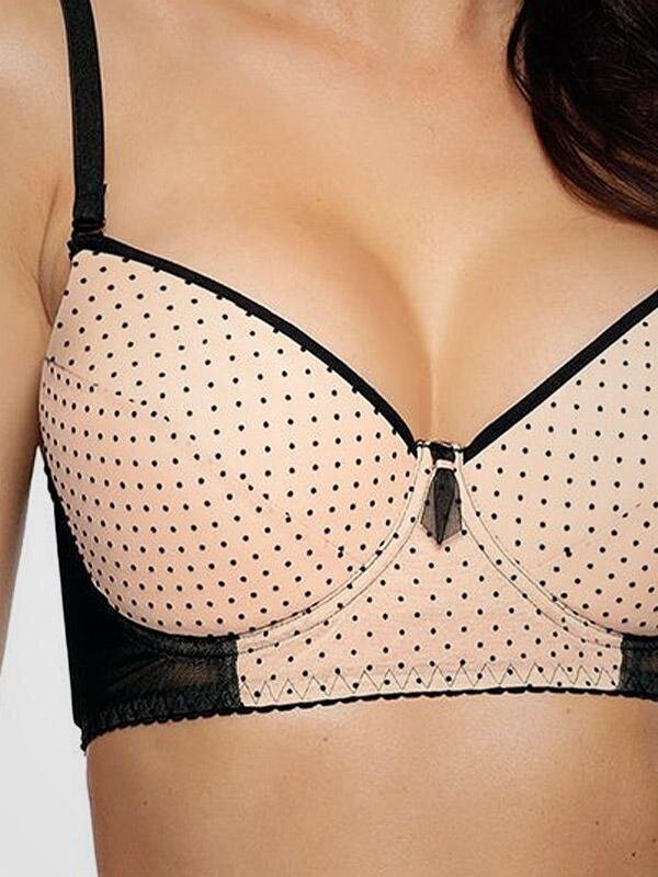 Push up krūšturis-korsete ar stīpiņām Gorteks Clair Nude - Black Dots cena un informācija | Krūšturi | 220.lv