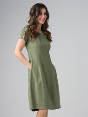Платье из стрейчевого льна с заниженной талией Lega SK161, зеленый цена и информация | Платья | 220.lv