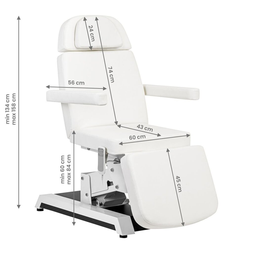 Profesionāla elektriskā gulta-dīvāns kosmetologiem EXPERT W-12D (2 motori) cena un informācija | Mēbeles skaistumkopšanas saloniem | 220.lv