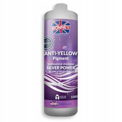 Dzelteno toņu neitralizējošs šampūns Ronney Professional Silver Power Anti-Yellow Pigment, 1000 ml cena un informācija | Šampūni | 220.lv