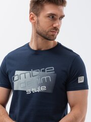 Мужская футболка Ombre S1749, белая цена и информация | Мужские футболки | 220.lv