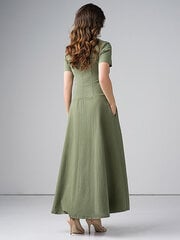 Gara kleita no elastīga lina Lega SK159, zaļa cena un informācija | Kleitas | 220.lv