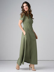 Длинное платье из стрейчевого льна Lega SK159, зеленый цена и информация | Платья | 220.lv