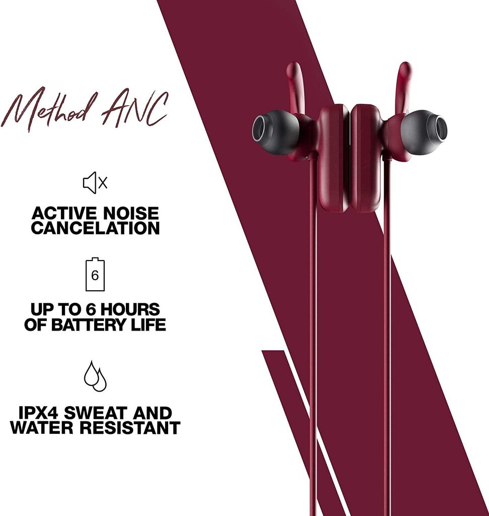 Skullcandy Method ANC Noise Cancelling Wireless Earbuds Moab Red S2NQW-M685 cena un informācija | Austiņas | 220.lv