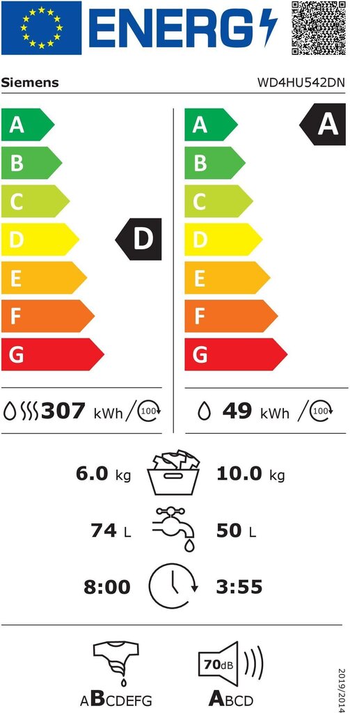 Siemens WD4HU542DN iQ700 cena un informācija | Veļas mašīnas | 220.lv