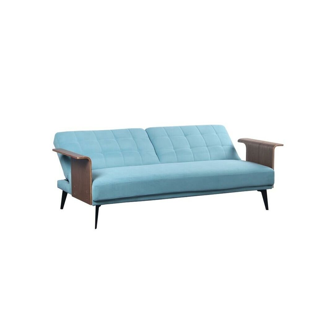 Izvelkams dīvāns DKD Home Decor Melns Metāls Brūns Poliesters Piparmētra Zaļš Eikalipta koksne (203 x 87 x 81 cm) cena un informācija | Dīvāni | 220.lv