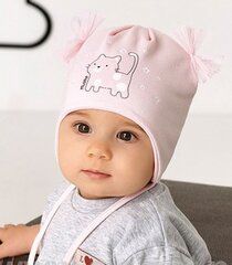 Детская шапка AJS 346015 04, персиковая цена и информация | Шапки, перчатки, шарфы для девочек | 220.lv