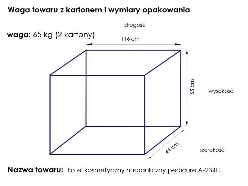 Profesionāls hidrauliskā pedikīra krēsls A 234C PEDI cena un informācija | Mēbeles skaistumkopšanas saloniem | 220.lv