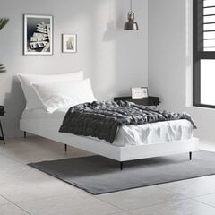 vidaXL gultas rāmis, spīdīgi balts, 75x190 cm, inženierijas koks цена и информация | Кровати | 220.lv