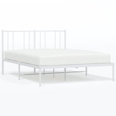 vidaXL gultas rāmis ar galvgali, balts metāls, 140x190 cm цена и информация | Кровати | 220.lv