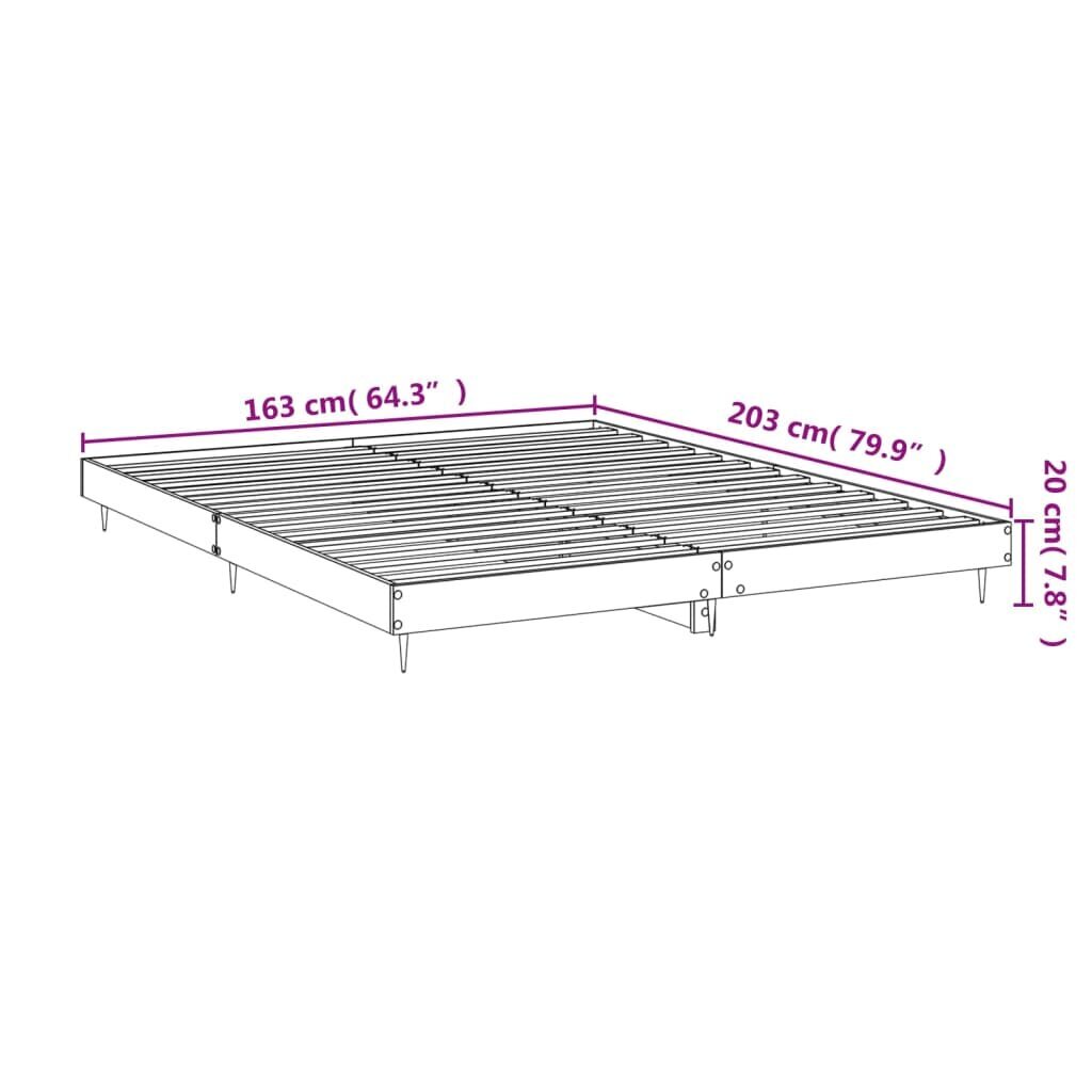 vidaXL gultas rāmis, balts, 160x200 cm, inženierijas koks cena un informācija | Gultas | 220.lv